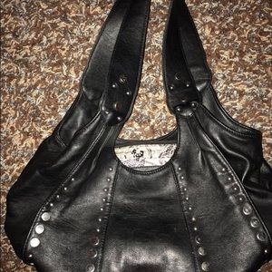 Black studded purse